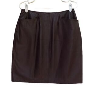 Valerie Stevens | New Zealand Lambskin 100% Leather Pocketed Skirt